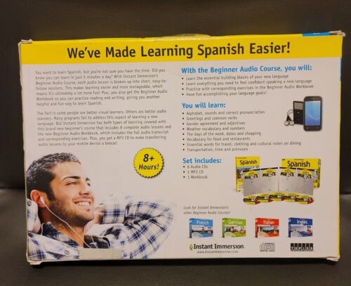 Instant Immersion 8 Audio CD's + 1 MP3 CD Workbook LATIN AMERICAN SPANISH Read - Picture 3 of 6