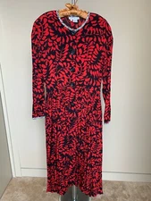 Vintage NANCY HELLER Maxi Dress Long Sleeve Button Down Size Medium