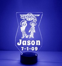 Toy Story Light Up, Personalized LED Night Light Lamp, w/Remote Control,