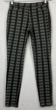 Gray Plaid Jegging Women Junior SMALL Pull On Thick Un-branded 27x29 Cotton Blen