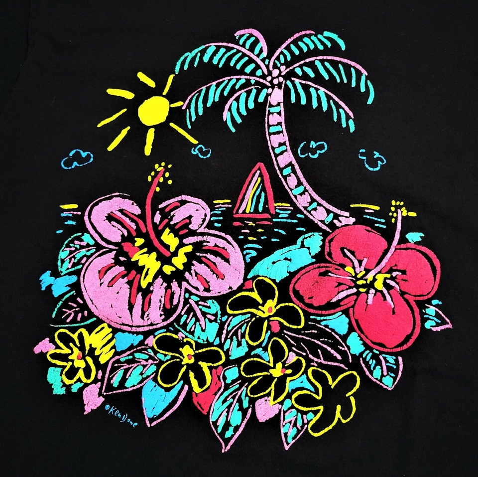 Camiseta vintage años 80 90 Ken Done retro arte pop australiano puntada única EE. UU. XL Foto 4 de 4