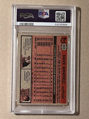 1981 Topps Traded Dave Winfield #855 New York Yankees PSA 7 NM HOF