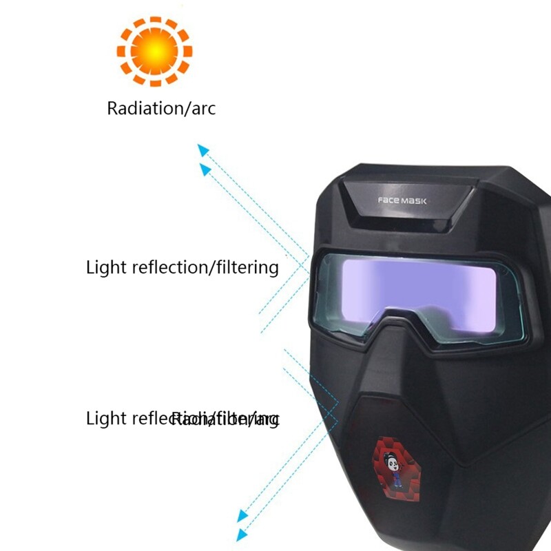 True Color Solar Power Auto Darkening Welding Helmet Strong Light Proof