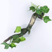 Reptile Corner Branch Terrarium Plant Decoration with Suction Cup for Amphibian