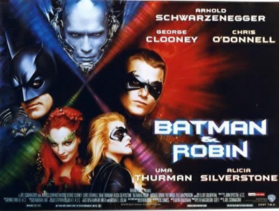 Batman And Robin 1997 George Clooney Arnold Schwarzenegger Uk Quad Poster Ebay