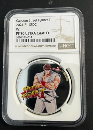 RYU 2021 Fiji Capcom Street Fighter II NGC PF70 Ultra Cameo Proof S50C pop-4