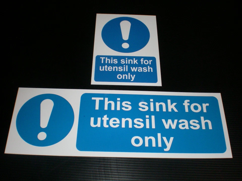 THIS SINK FOR UTENSIL WASH ONLY sign or sticker food & hygiene kitchen catering
