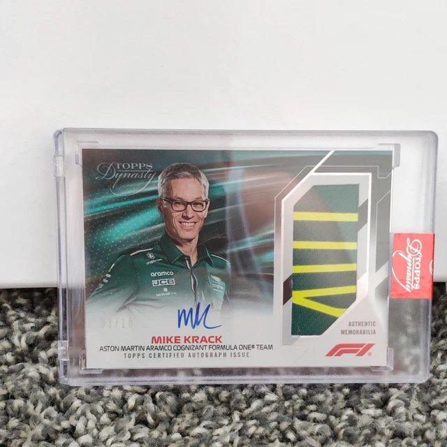 2023 Topps Dynasty Formula 1 Mike Krack Aston Martin Patch Auto 03/10