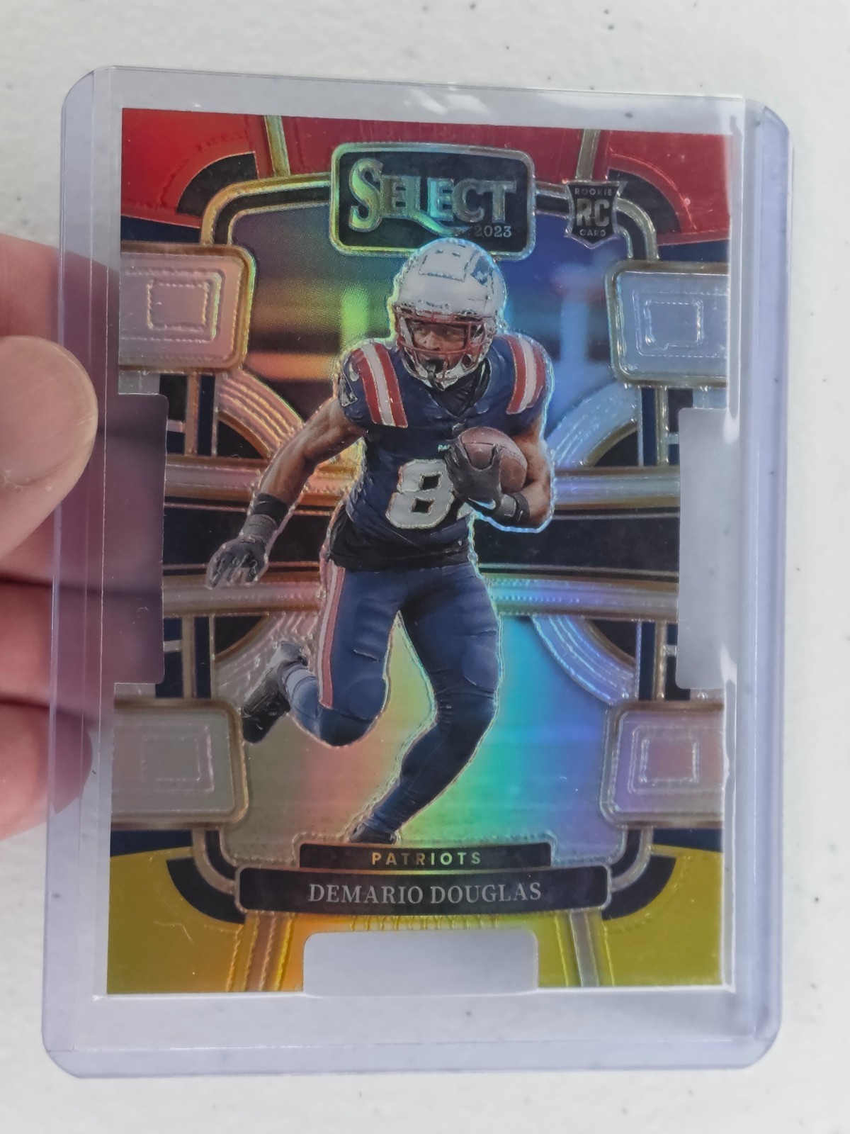 2023 Select - Concourse Demario Douglas #68 Red & Yellow Prizm Die-Cut (RC)