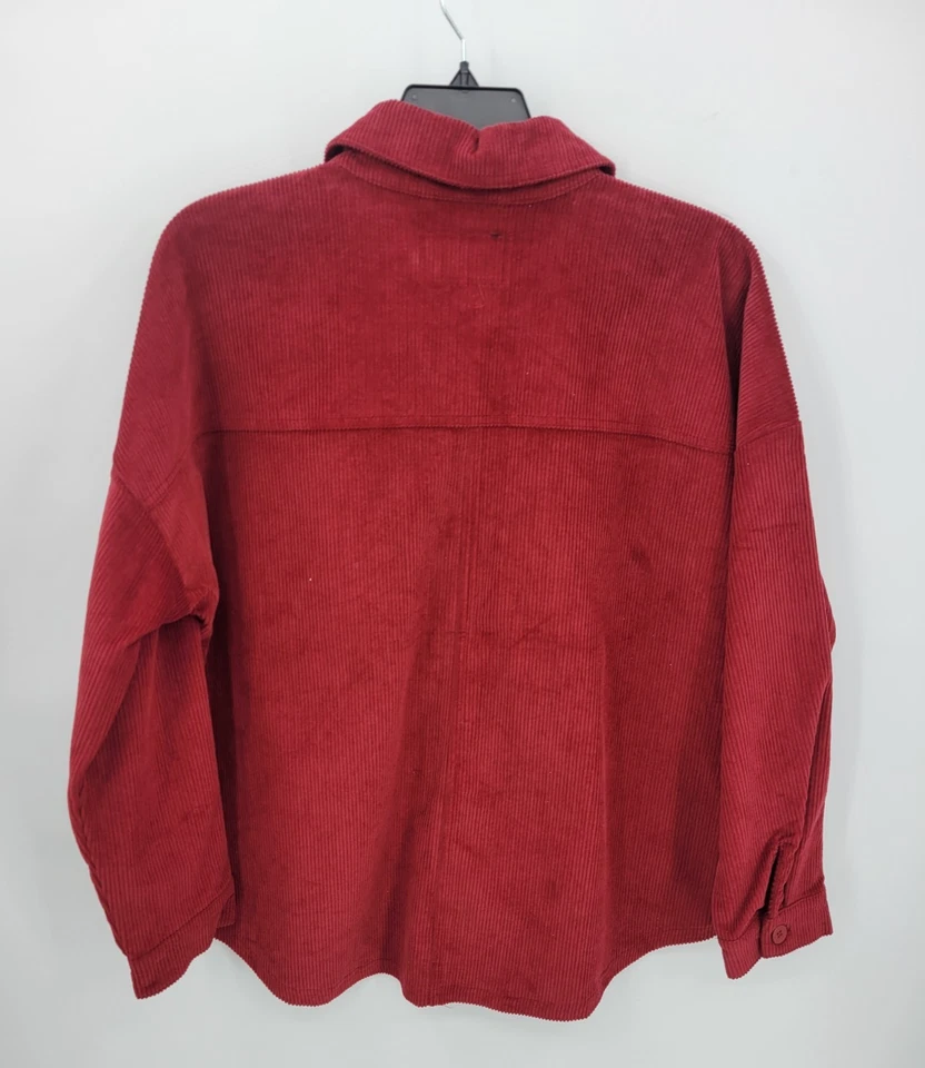 Empyre Camisa Chaqueta Mujer Grande Roja Pana Abotonada Chamarra Ropa de Calle Foto 2 de 4