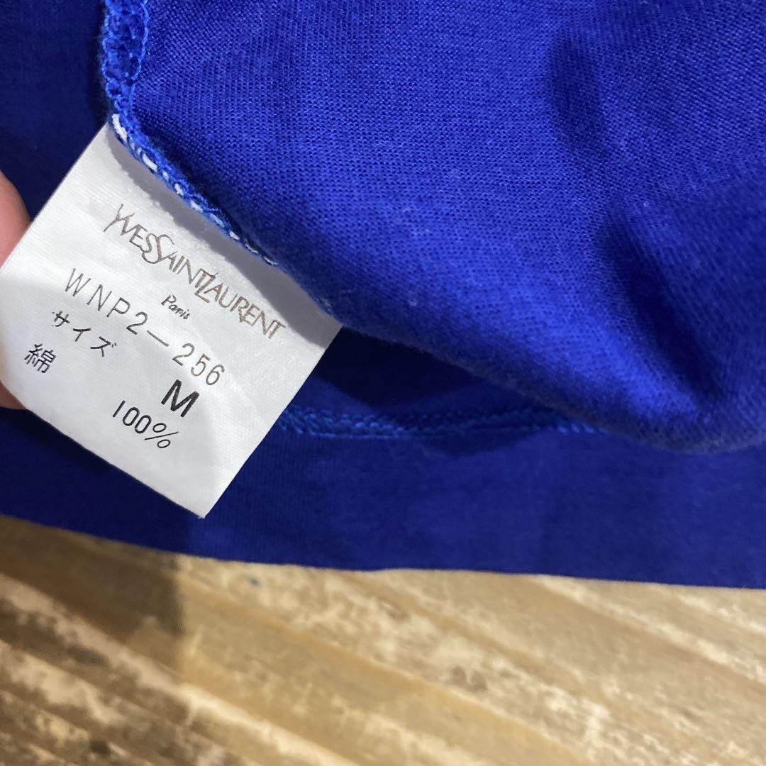 Autentico logo ricamato Yves Saint Laurent taglio e cucito blu taglia M donna