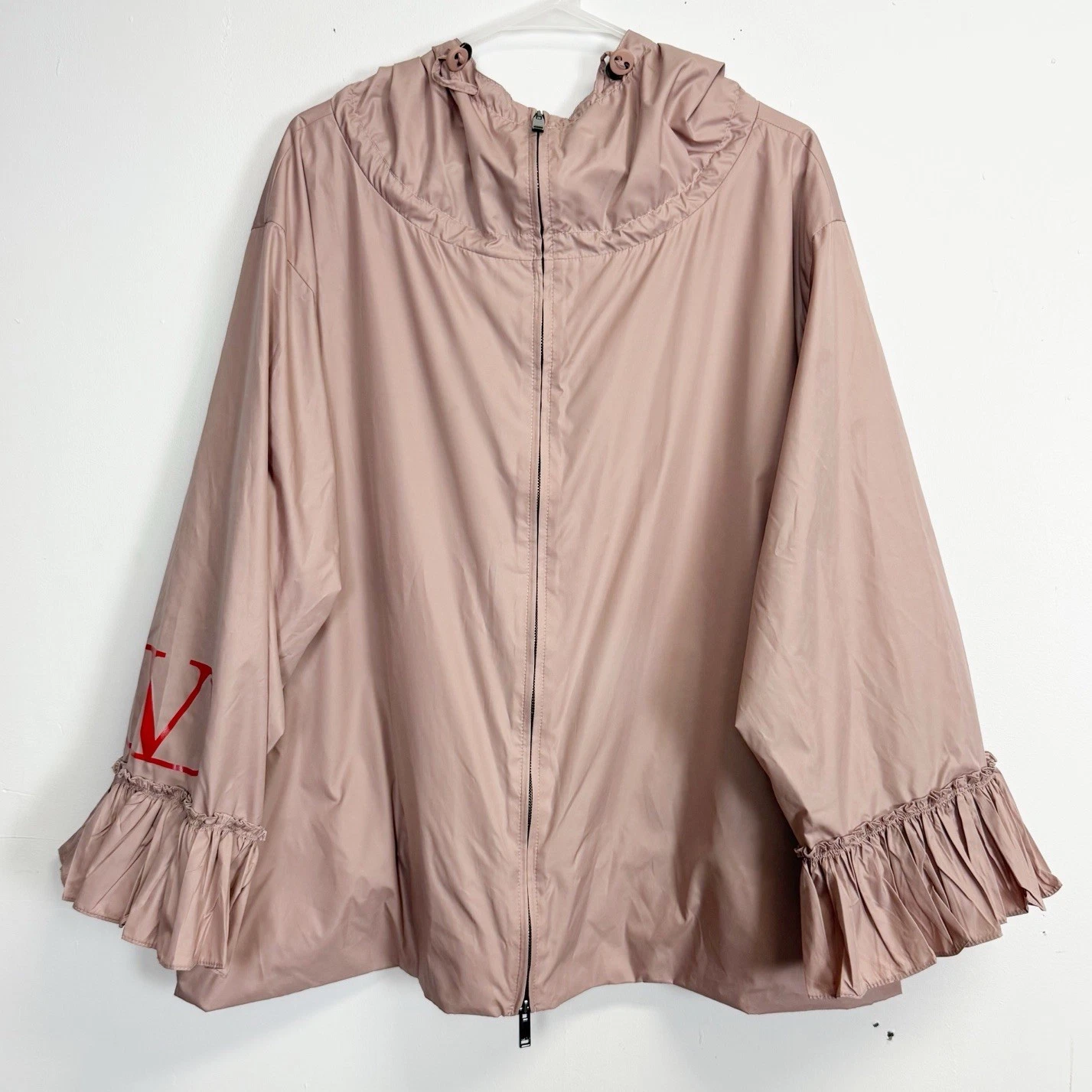 Giacca a vento Valentino con cappuccio logo donna 42 IT 6 US NUOVA SENZA ETICHETTE