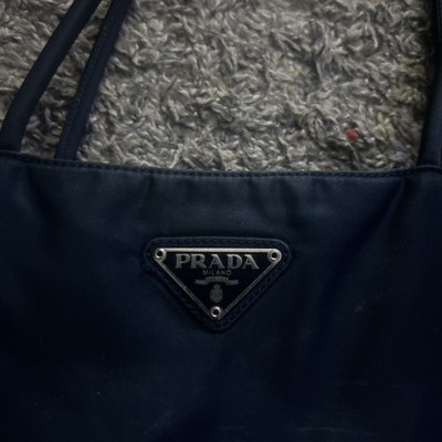 PRADA Large Dark Navy BLUE Tessuto NYLON CITY Shoulder Bag Tote