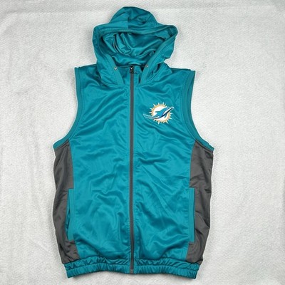 Miami Dolphins G-III Apparel NFL Aqua/Teal Sleeveless Hoodie Full Zip Vest