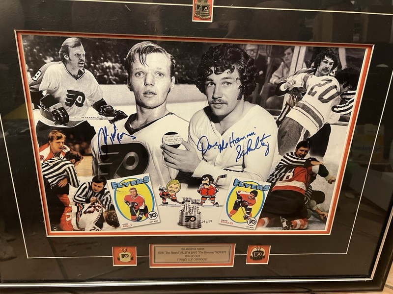 Dave Schultz / Bob Kelly Signed Framed Philadelphia Flyers Print W/COA 24/189