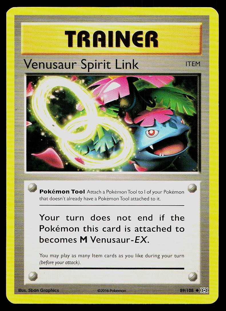 Pokemon Card Evolutions Venusaur Spirit Link 89/108 Uncommon