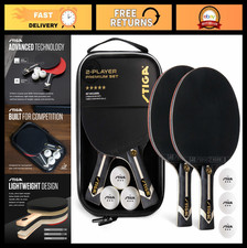 Premium 2-Player Table Tennis Set - 2 ITTF Approved Paddles, 3-Star Balls & Case