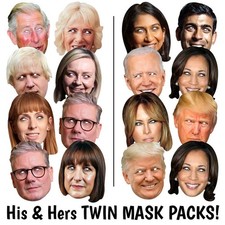 POLITICIAN FANCY DRESS Face Mask C MENU+ TRUMP Starmer REEVES Boris KEMI Jenrick