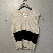 Margaret Howell Knitted Vest Sleeveless Ivory Size L V-Neck