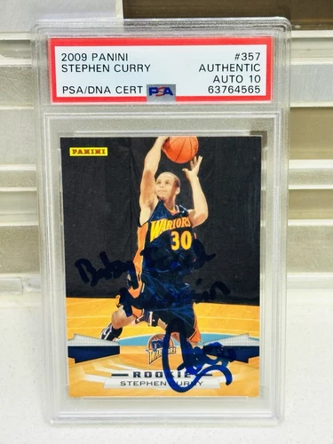 Rookie Auto Steph Curry 2009 Panini #357 PSA AUTH AUTO 10 Inscription Warriors