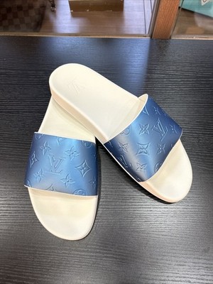 Louis Vuitton LV Monogram Rubber Slides - Blue Sandals, LV 