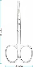 Eyebrow Scissors Small Cuticle Scissors, 3.7 Inches Curved Blade