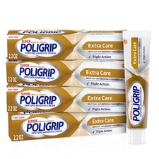 Super Poligrip Extra Care Denture Adhesive Cream, Zinc Free Denture Cream - 2...