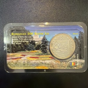 Romania 1995 100 Lei 0.925 Silver Coin FAO 50th Anniversary VIN5