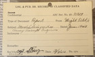 WWII 1943 Albion Topliffe Sawyer Log & Pub Br Record of Classified Data — photo 1