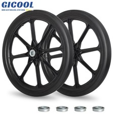 2-Pack 20" Flat Free Tire & Wheel For Rubbermaid Wheelbarrow, Garden Yard Cart