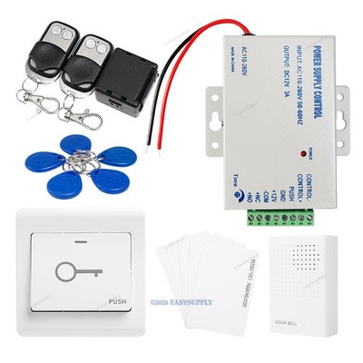 Power Supply Module Doorbell Button with RFID Keyfobs for Access Control System