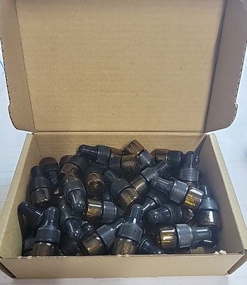 45Pcs 1Ml Amber Mini Glass  Bottles,  Amber Sample Bottle with Droppers Not Used