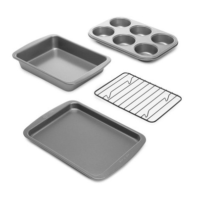 Ecolution Non-Stick Toaster Oven Bakeware Set 4-Piece, Carbon Steel, Easy to ...