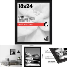18x24 Poster Frame Polished Black Plexiglass Engineered Wood Vertical Horizontal