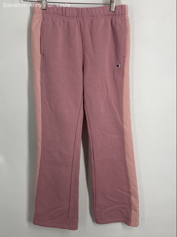 Champion Girls Pink Elastic Waist Wide-Leg Sweatpants Size Large (14)