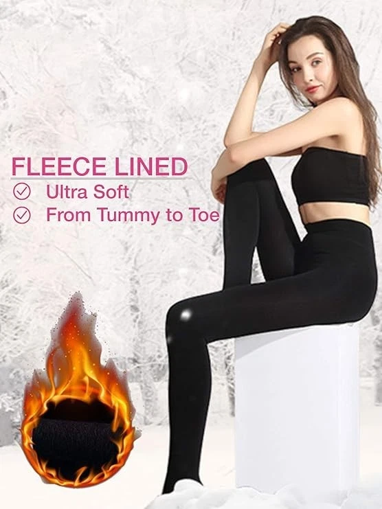 Meia-calça feminina Sofie's forrada termicamente -| PACOTE COM 2 FEMININAS | MÉDIA | BORDÔ/PRETO - Imagem 3 de 4