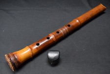 Kinko Ryu Shakuhachi Japanese Bamboo Flute 1.5Shaku Yozan 2-Seal Black Bamboo2pc