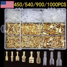 1000X Assortment Male Female Spade Crimp Terminal Electrical Wire Connectors Kit