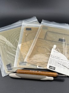 Stampin' Up! Paper Piercing Mask Template 9pc & Punch Lot Stamping Paper Craft