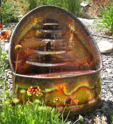 Watershrine 24'' High Handcrafted Copper Modern Fountain