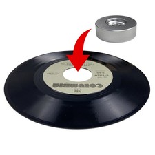 45 RPM 7-Inch Vinyl Record Adapter Solid Aluminum Dome for Turntables