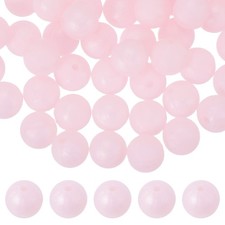 60 Pcs Silicone Beads, 9mm Bulk Beads for Keychain Making, Light Pink