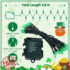 St Patricks Day Green Mini Lights - 30 LED 10Ft Battery Powered String Lights