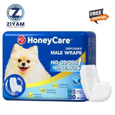 50 Pack Waist Disposable Dog Diapers Male Wraps Belly Bands Pet Soft X small