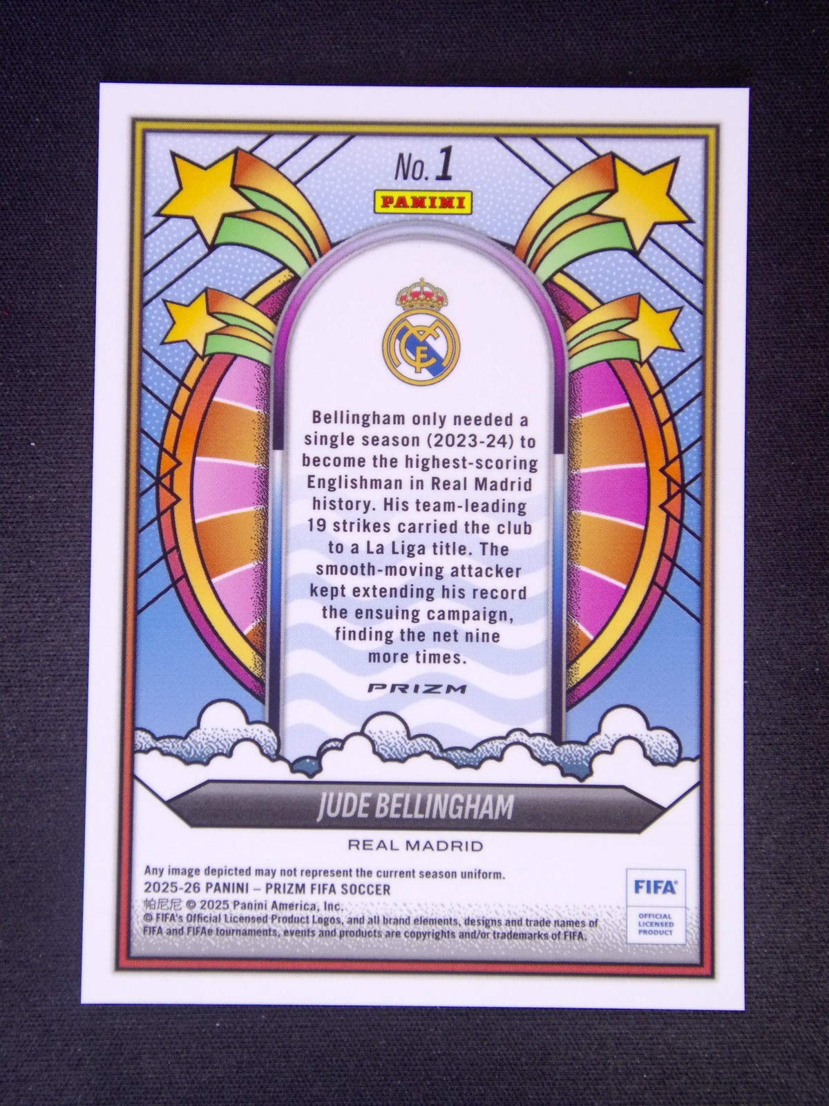 2025-26 Panini Prizm FIFA Jude Bellingham #1 Groovy Case Hit SSP Mint view 2