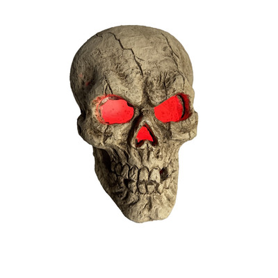 VTG Light up Color Changing FAUX CONCRETE SKULL LED Lights Halloween WORKS!