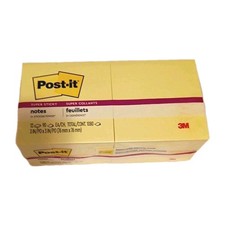 Post-it Notes Super Sticky 3 in. x 3 in. Pads - Canary YL 12/PK 90 Ct New