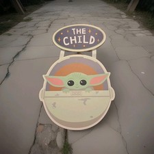 Star Wars The Mandalorian The Child Baby Yoda Grogu Wooden Sign