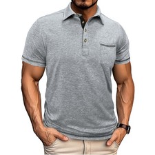 Men's Polo Shirt Casual Short Sleeve Golf Shirt Summer Vacation Beach Shirts