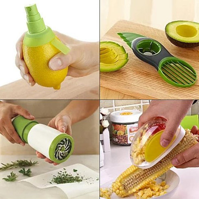 Kitchen Gadget Set 5-in-1   Avocado Slicer, Corn Stripper & Herb Tools
